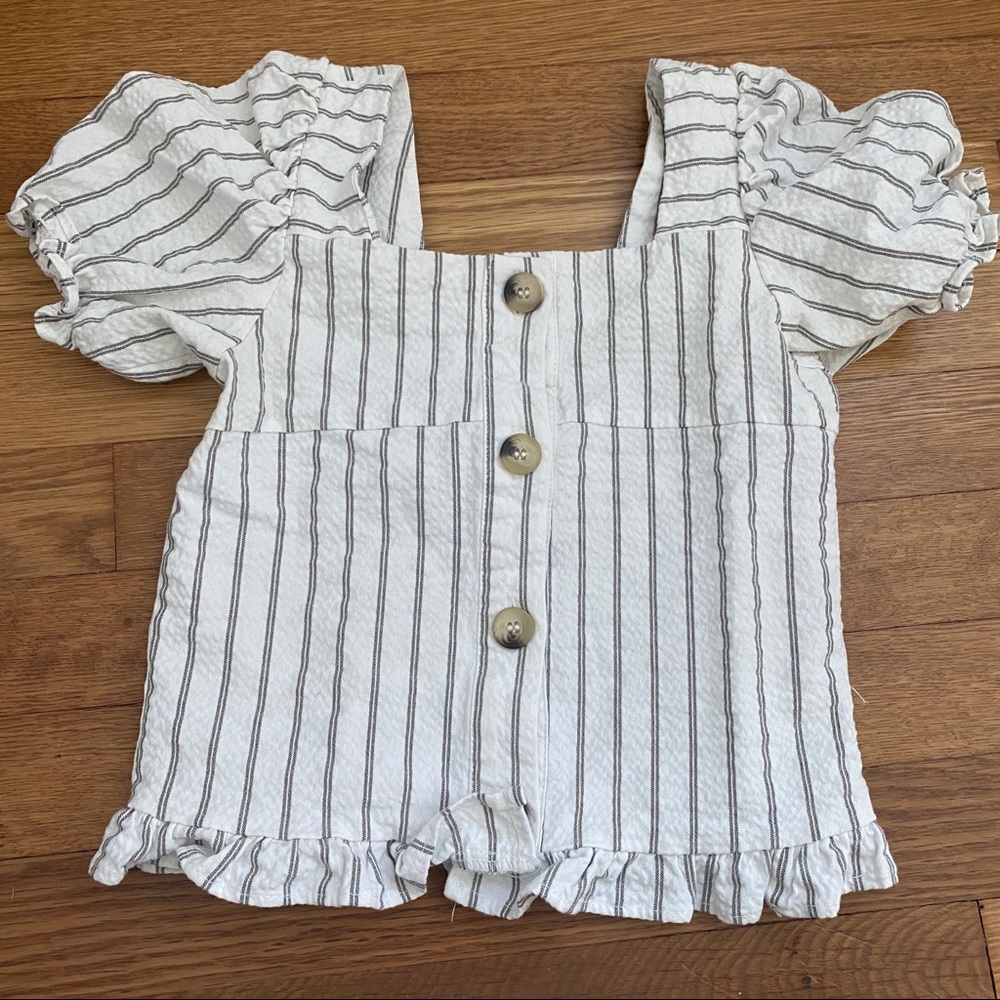 Gray striped blouses from Zara.